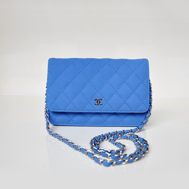 Chanel A33814 Nubuck Cannage Pattern leather mini Flap Bag with Blue