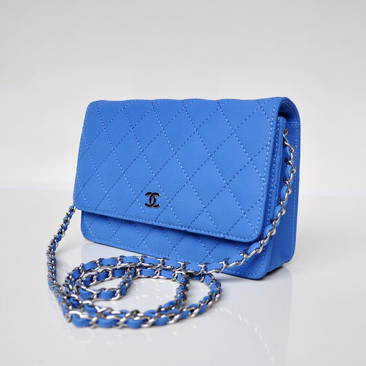 Chanel A33814 Nubuck Cannage Pattern leather mini Flap Bag with Blue