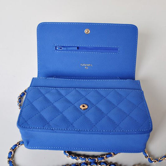 Chanel A33814 Nubuck Cannage Pattern leather mini Flap Bag with Blue