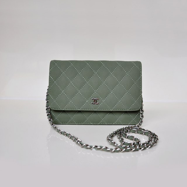 Chanel A33814 Nubuck Cannage Pattern leather mini Flap Bag with DarkGreen