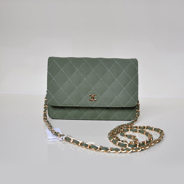 Chanel A33814 Nubuck Cannage Pattern leather mini Flap Bag with DarkGreen