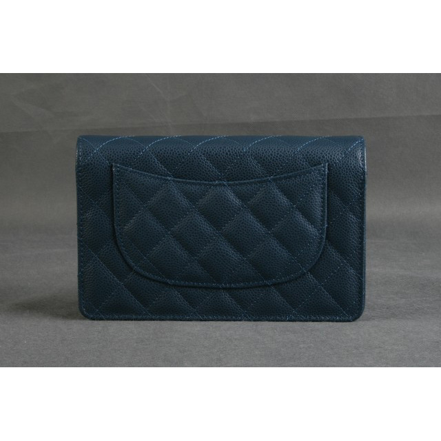 Chanel A33814 Original Caviar Leather Flap Bag Royalblue in Silver