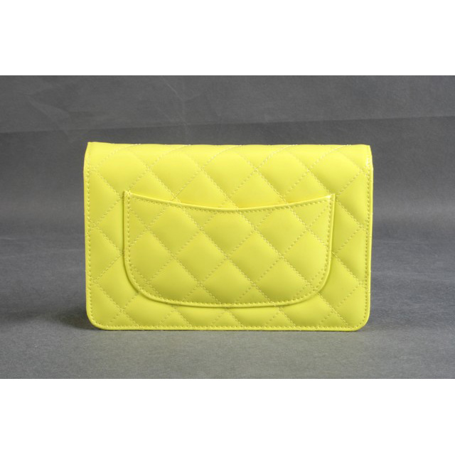 Chanel A33814 Original Patent Leather Flap Bag Lemon in Silver