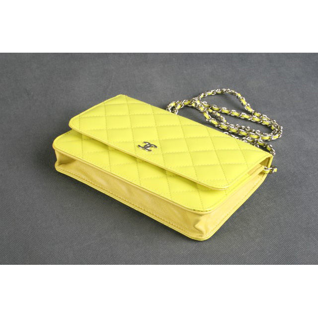 Chanel A33814 Original Patent Leather Flap Bag Lemon in Silver