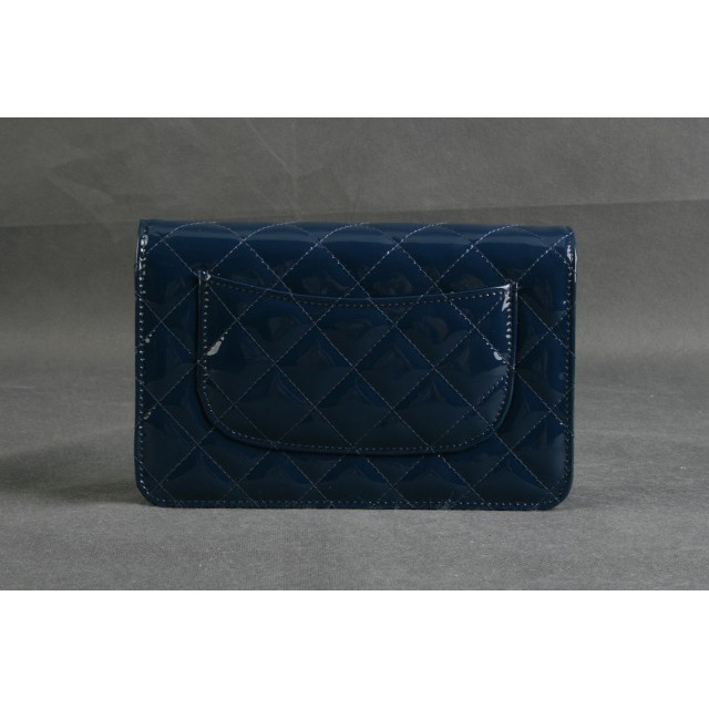 Chanel A33814 Original Patent Leather Flap Bag Royalblue in Silver