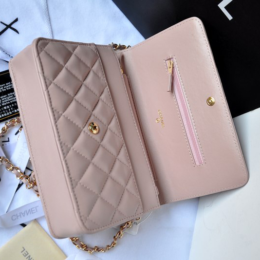 Chanel A33814 Original Sheepskin Leather mini Flap Bag Pink with Gold