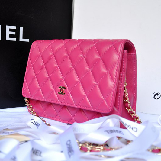 Chanel A33814 Original Sheepskin Leather mini Flap Bag Rose with Gold