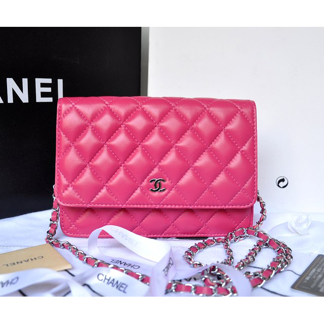 Chanel A33814 Original Sheepskin Leather mini Flap Bag Rose with Silver