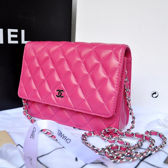 Chanel A33814 Original Sheepskin Leather mini Flap Bag Rose with Silver