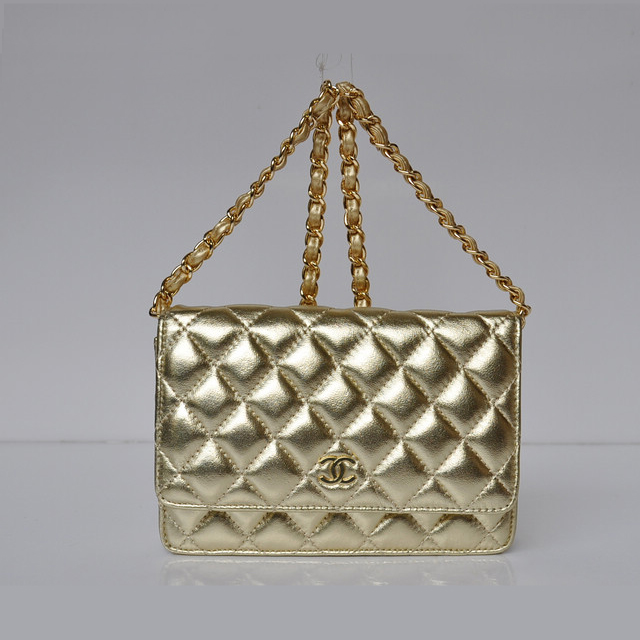 Chanel A33814 Sheepskin Leather Flap Bag Gold in Gold