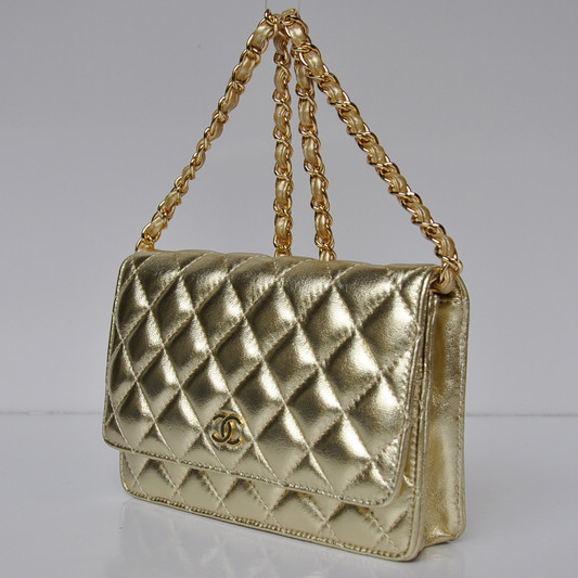 Chanel A33814 Sheepskin Leather Flap Bag Gold in Gold