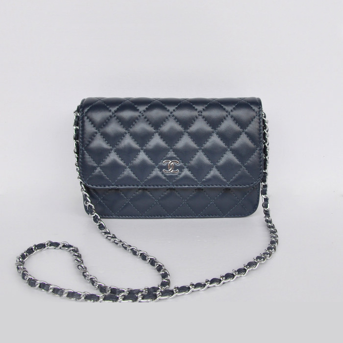 Chanel A33814 Sheepskin Leather Flap Bag Royalblue in Silver