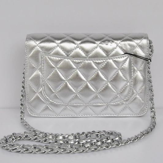 Chanel A33814 Sheepskin Leather Flap Bag Silver in Silver