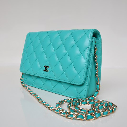 Chanel A33814 lake green Sheepskin Leather mini Flap Bag Gold