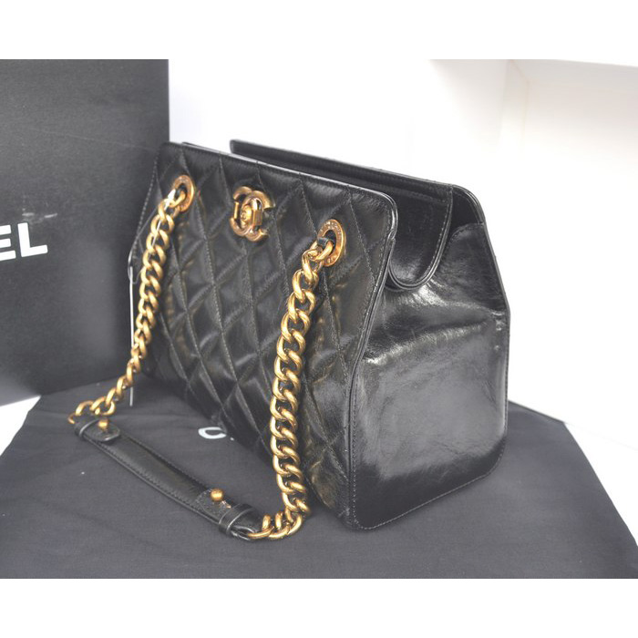 Chanel A37015 Perfect Edge Black Original Shiny Calf Leather Shoulder Bag