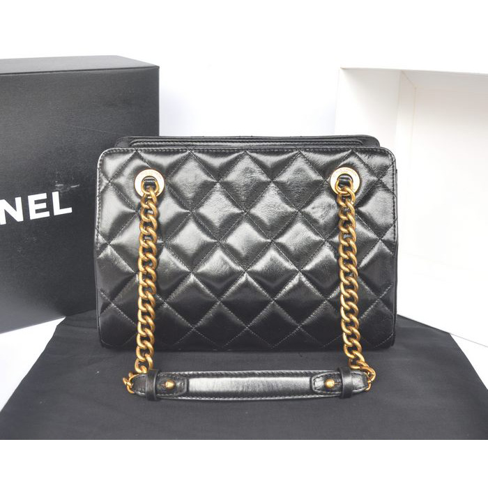 Chanel A37015 Perfect Edge Black Original Shiny Calf Leather Shoulder Bag