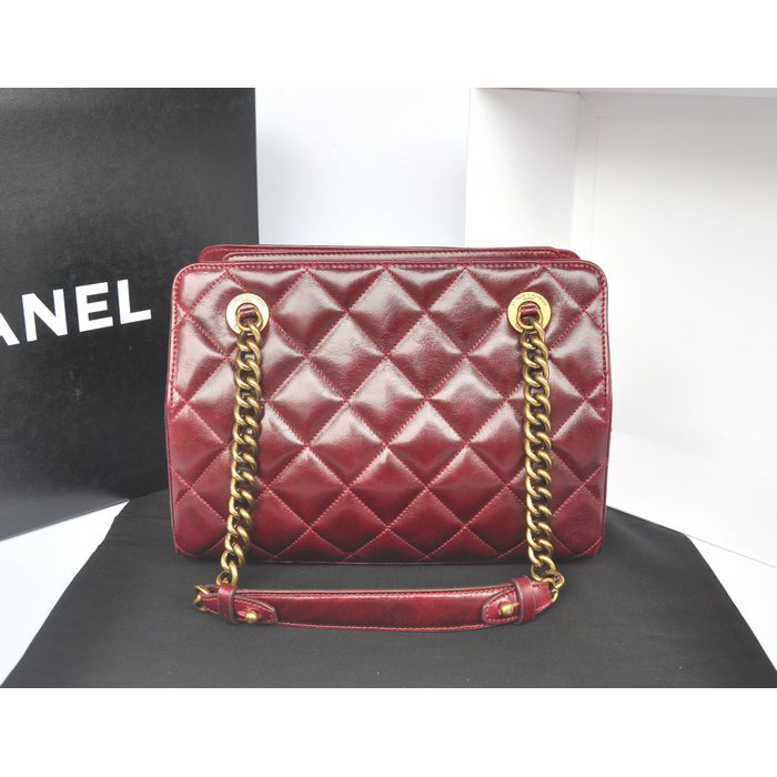 Chanel A37015 Perfect Edge Maroon Shiny Calf Leather Shoulder Bag