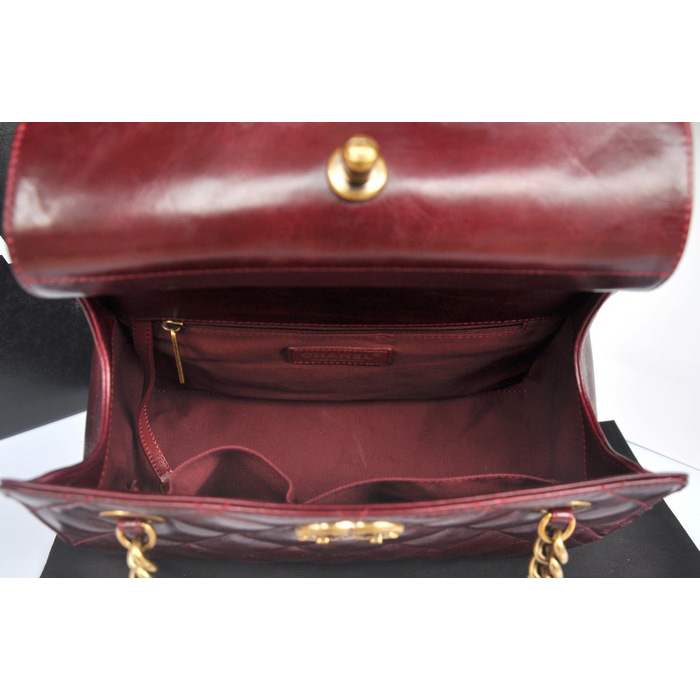 Chanel A37015 Perfect Edge Maroon Shiny Calf Leather Shoulder Bag