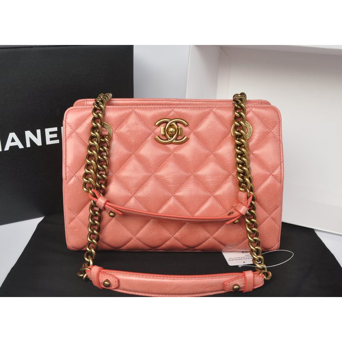 Chanel A37015 Perfect Edge Pink Shiny Calf Leather Shoulder Bag