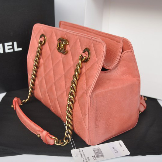 Chanel A37015 Perfect Edge Pink Shiny Calf Leather Shoulder Bag