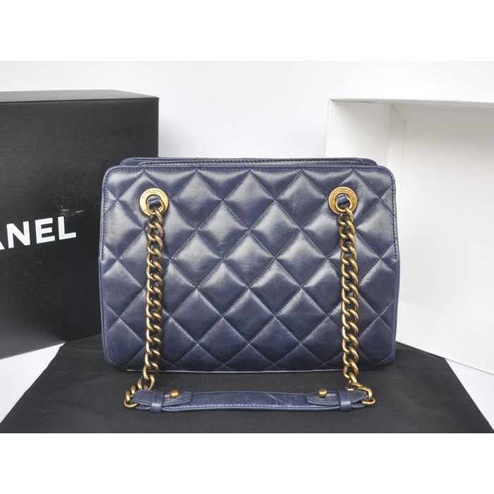 Chanel A37015 Perfect Edge RoyalBlue Shiny Calf Leather Shoulder Bag