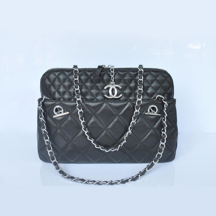 Chanel A49274 Sheepskin Leather Shoulder Bag Black