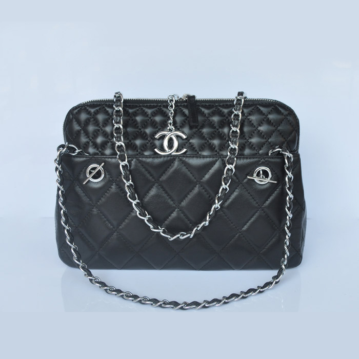 Chanel A49274 Sheepskin Leather Shoulder Bag Black