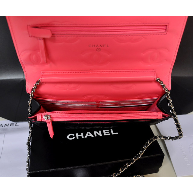 Chanel A50075 Original Patent leather mini Flap Bag Black