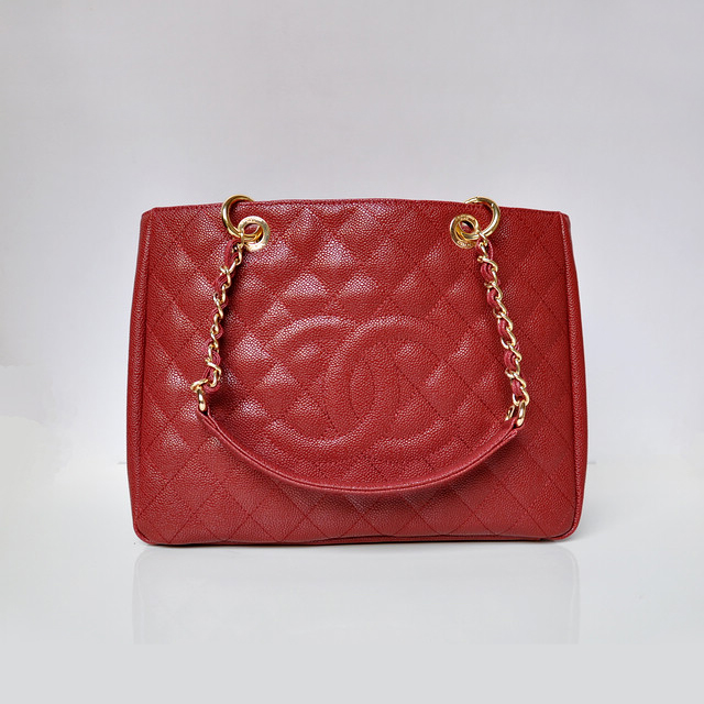 Chanel A50995 Caviar Leather Shoulder Bag Claret in Gold