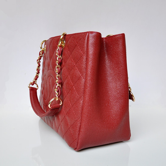 Chanel A50995 Caviar Leather Shoulder Bag Claret in Gold