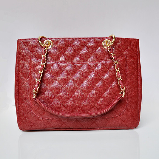 Chanel A50995 Caviar Leather Shoulder Bag Claret in Gold