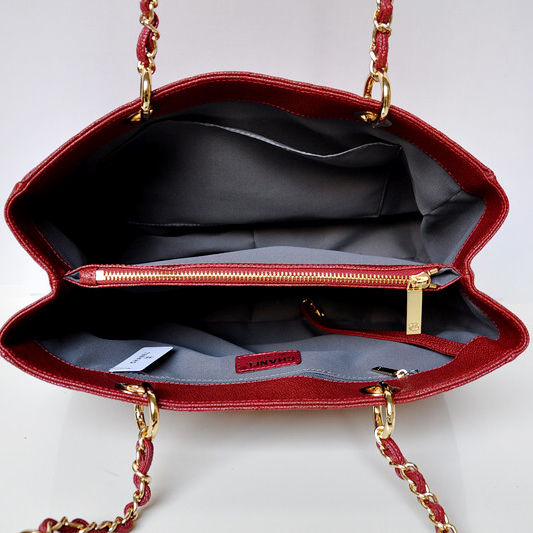 Chanel A50995 Caviar Leather Shoulder Bag Claret in Gold