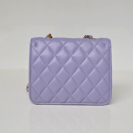 Chanel A67116 Classic mini Flap Bag Sheepskin leather Light Purple in Gold