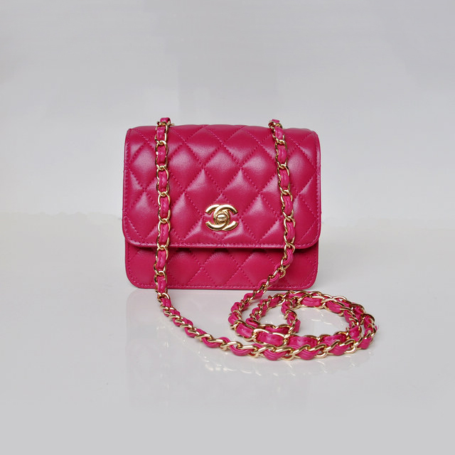 Chanel A67116 Classic mini Flap Bag Sheepskin leather Rose in Gold