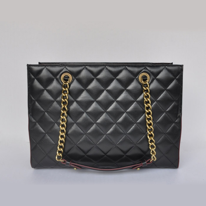 Chanel A67248 Calfskin Leather Shopping Bag in black