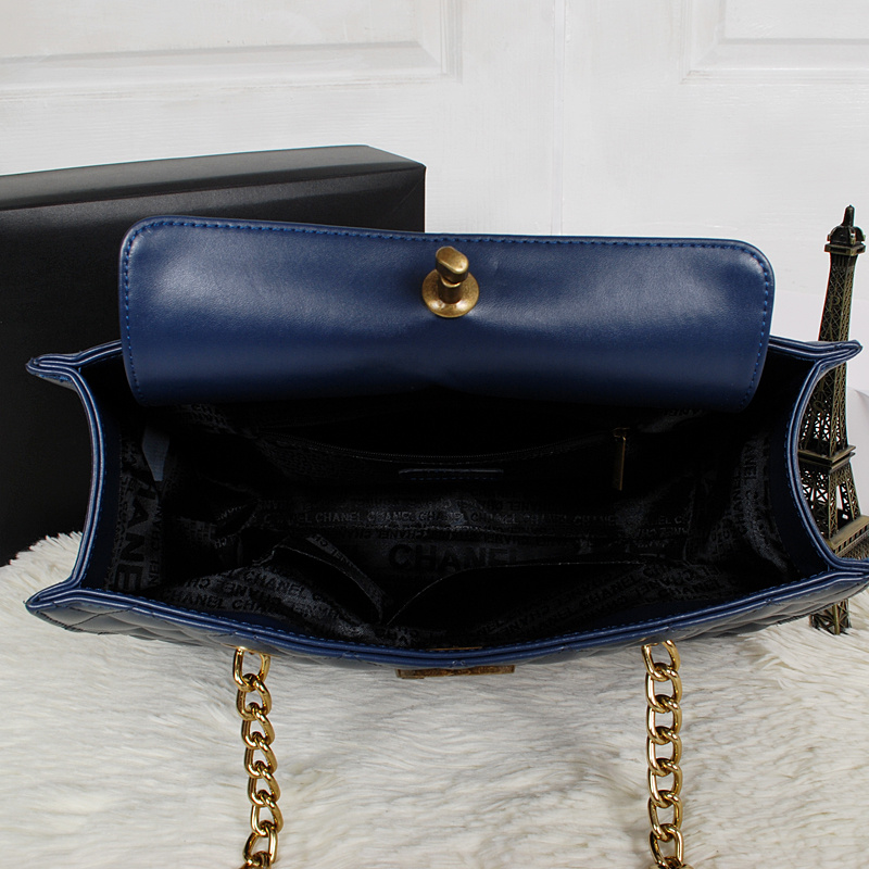 Chanel A67248 RoyalBlue Original Calfskin Leather Shopping Bag