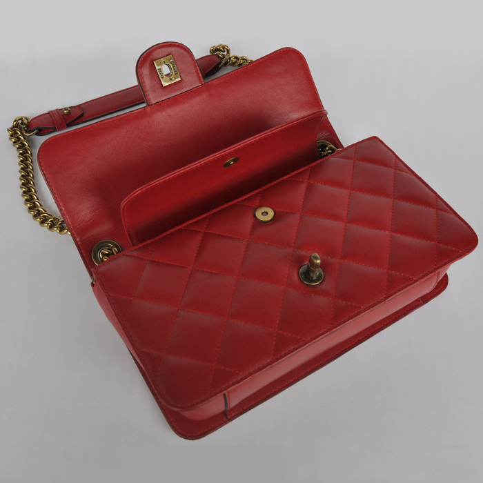 Chanel A68320 Flap Shoulder Bag Calfskin Leather Claret