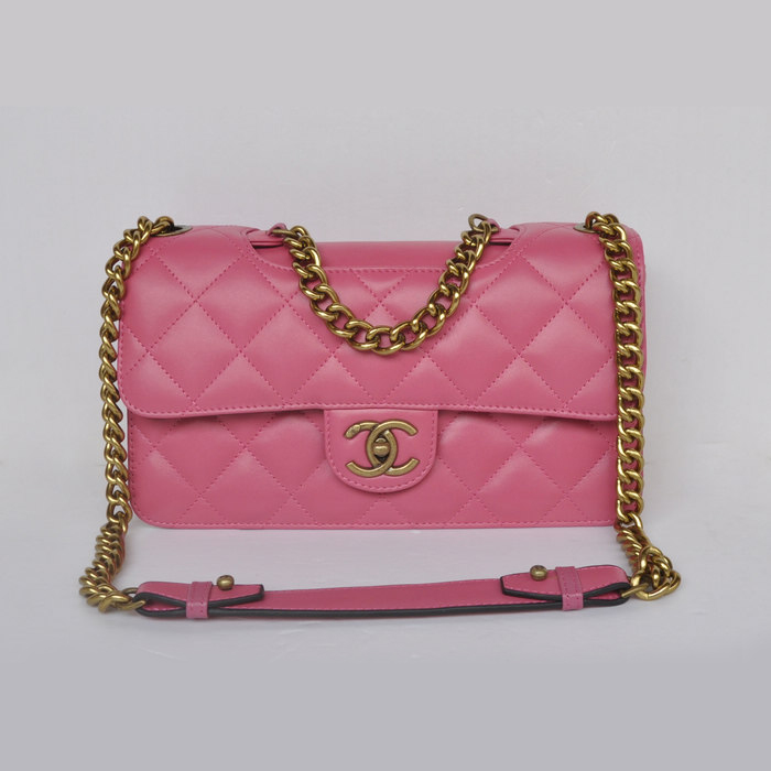 Chanel A68320 Flap Shoulder Bag Calfskin Leather Rose