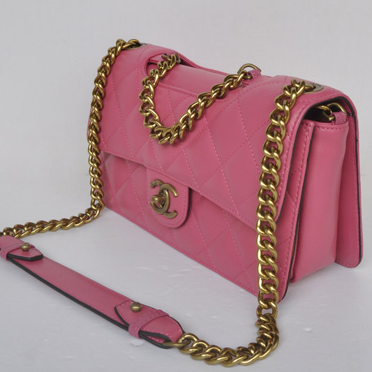 Chanel A68320 Flap Shoulder Bag Calfskin Leather Rose