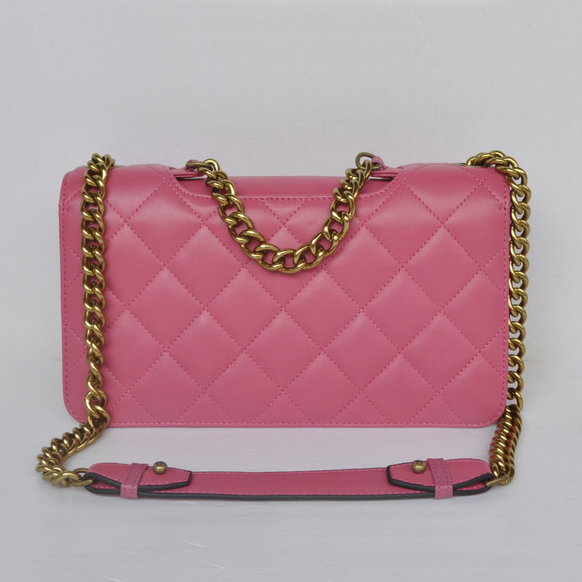 Chanel A68320 Flap Shoulder Bag Calfskin Leather Rose