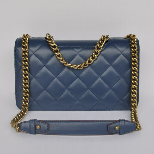 Chanel A68320 Flap Shoulder Bag Calfskin Leather Royalblue