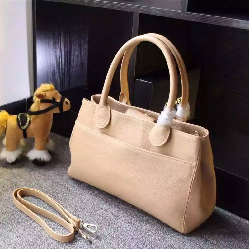 Chanel Apricot Calfskin Leather Tote Bag A67008