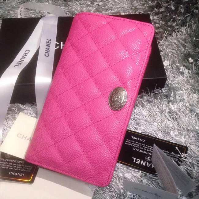 Chanel Bi-Fold Wallet Rose Caviar leather A69364