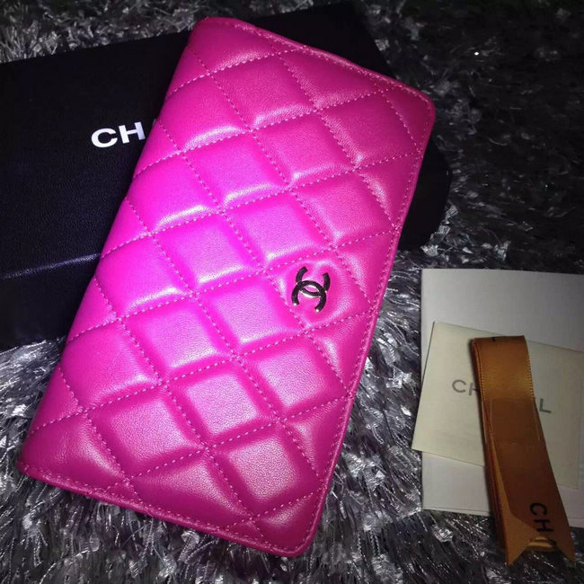 Chanel Bi-Fold Wallet Rose sheepskin leather A31509 Gold