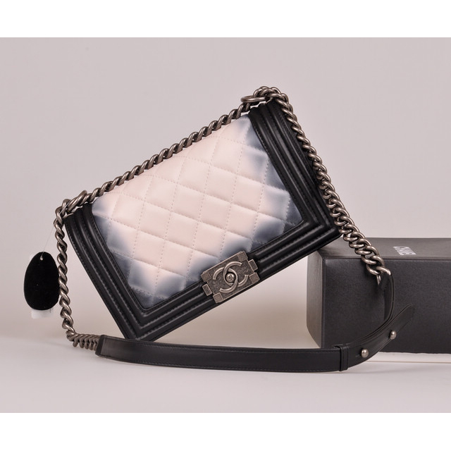 Chanel Boy 2014 Flap Shoulder Bag Original Leather A67086 in Black&White