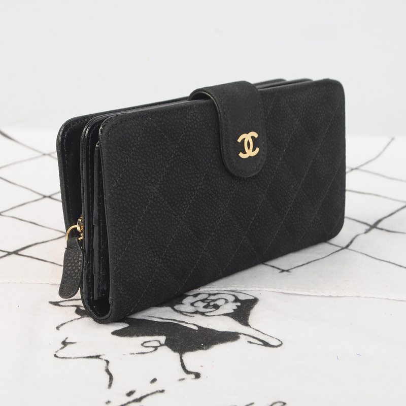 Chanel C013 Matelasse Bi-Fold Wallet in Original Cannage Pattern Nubuck Leater