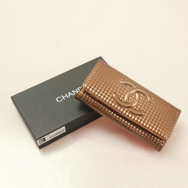 Chanel CC Logo Bi-Fold Emboss Wallet C164 Bronze