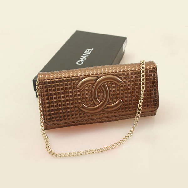 Chanel CC Logo Bi-Fold Emboss Wallet C164 Bronze