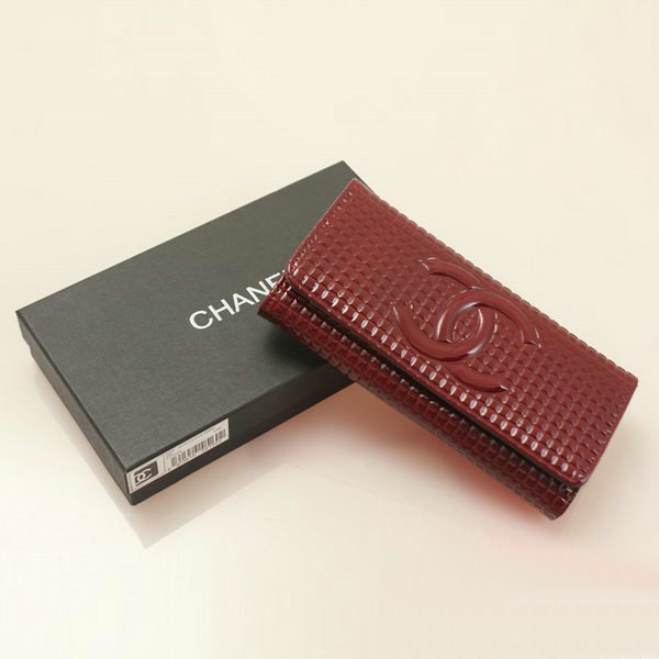 Chanel CC Logo Bi-Fold Emboss Wallet C164 Burgundy