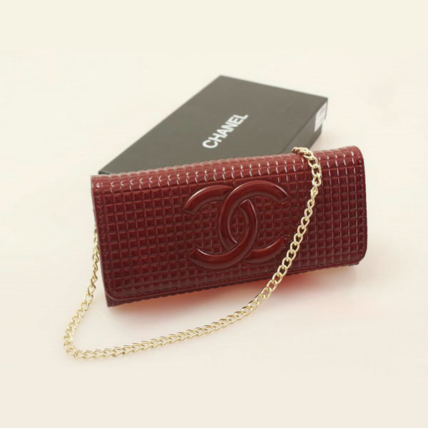 Chanel CC Logo Bi-Fold Emboss Wallet C164 Burgundy